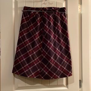 Vintage Purple Plaid Wool Skirt